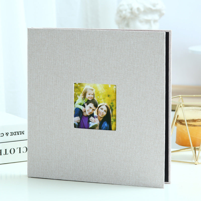 Beige Linen Self-Adhesive Photo Album DIY Scrapbook with Cover Window 11x10.6 Inch for Family Wedding Travel Memories Preservation Australian Home