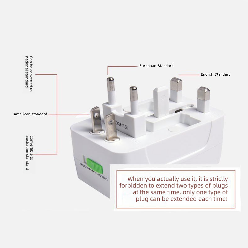2-PCS White Universal Travel Adapter Global Power Plug Converter for UK EU US AU with USB Charging Ports Compact All-in-One International Australian Travel Essential