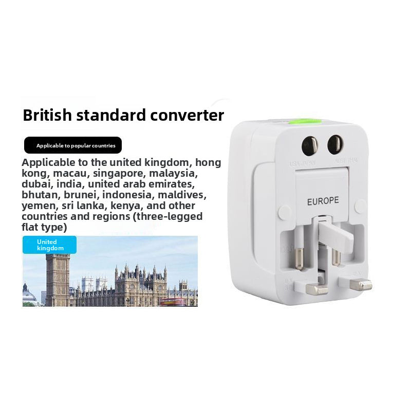 2-PCS White Universal Travel Adapter Global Power Plug Converter for UK EU US AU with USB Charging Ports Compact All-in-One International Australian Travel Essential
