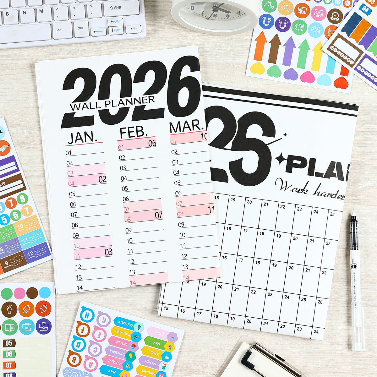 2026 Wall Planner Calendar with Stickers and Double-Sided Tape – 742 x 525 mm for Home, Office or Study in Australia