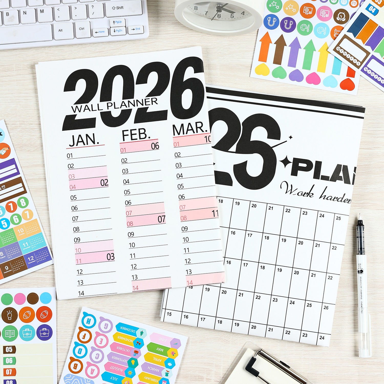 2026 Wall Planner Calendar with Stickers and Double-Sided Tape – 742 x 525 mm for Home, Office or Study in Australia