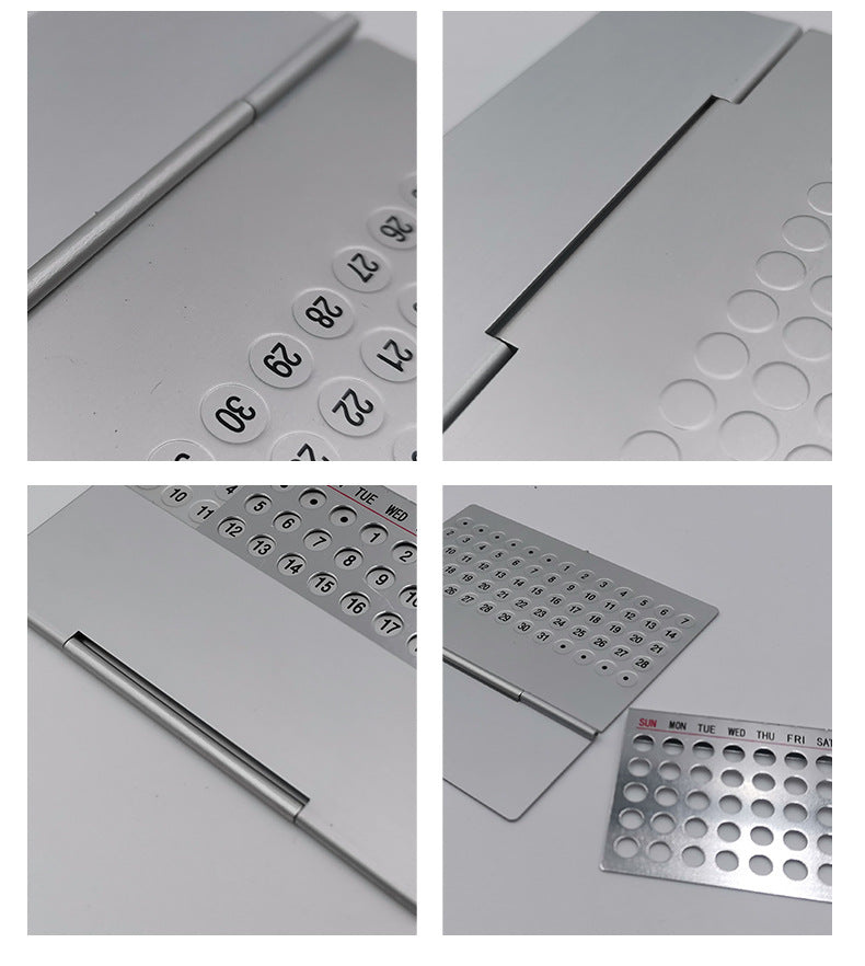 2-PCS Ultra-Thin Metal Desk Calendar – Durable Aluminum Perpetual Calendar for Office or Home Use in Australia
