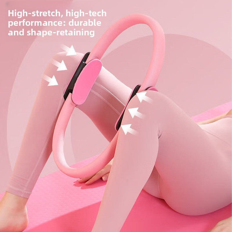 Pink Pilates Ring Exercise Tool – High-Elasticity Yoga Ring for Core Strength, Postpartum Recovery, Glute Toning & Full-Body Workout (Unisex)