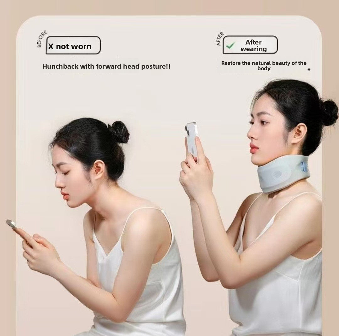 360° Neck Support Collar with Cooling Mesh Fabric – Posture Corrector for Forward Head & Neck Pain Relief, Includes Washable Cover (Free Replacement Cover Included)