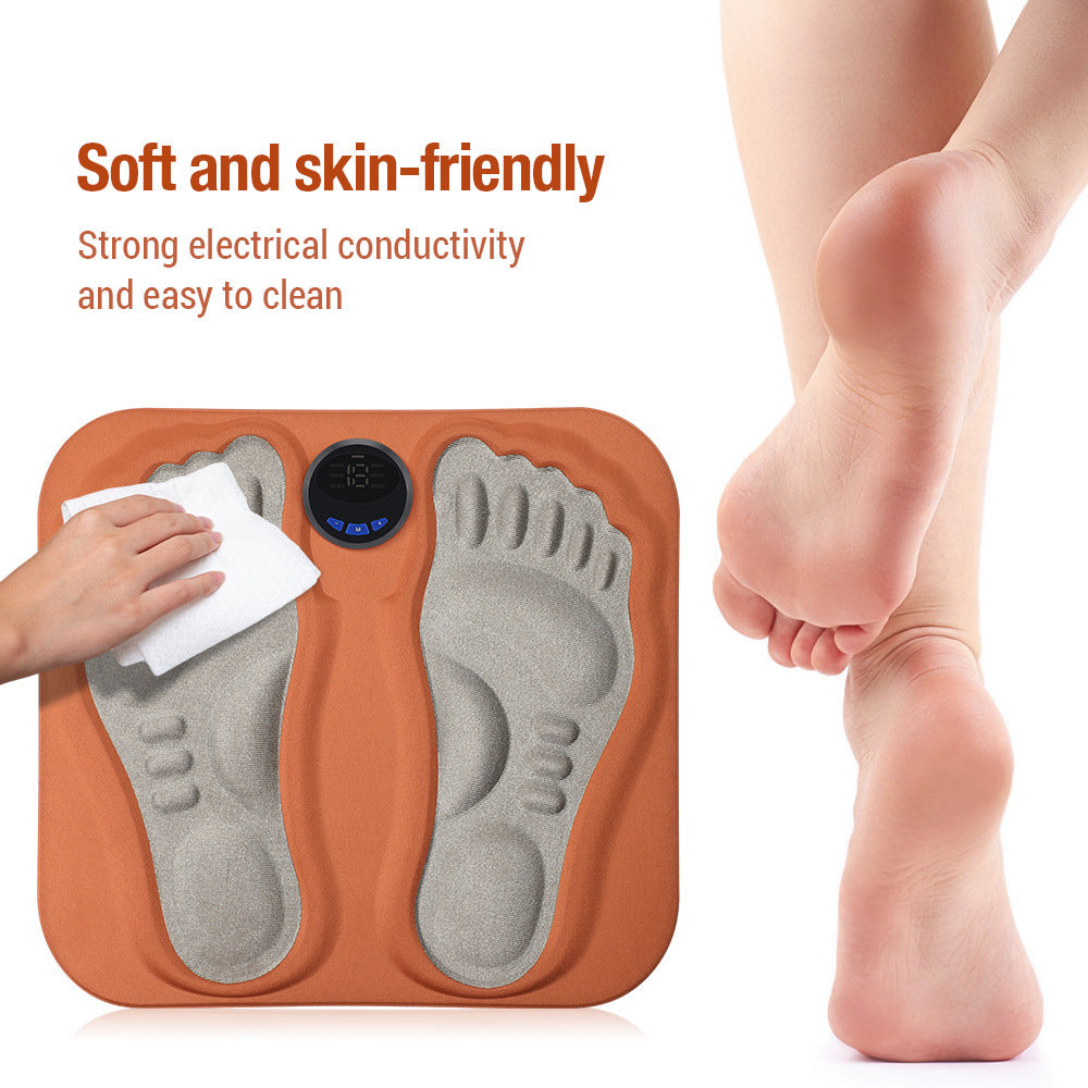 Smart EMS Foot Massager Mat – Low Frequency Pulse Therapy with 6 Modes and 15 Intensity Levels for Relaxation, Fatigue Relief, and Improved Circulation (USB Rechargeable)