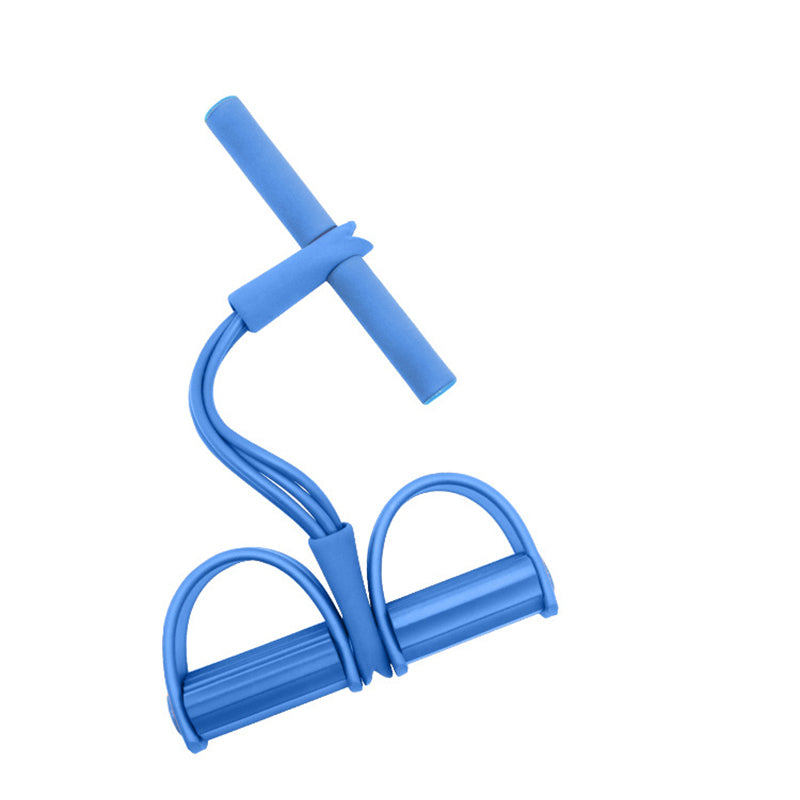 Blue Home Multi-Function Foot Pedal Resistance Trainer – 4-Strand Elastic Pull Rope for Abdominal Exercise, Sit-Up Assistance, and Full-Body Fitness (Unisex)