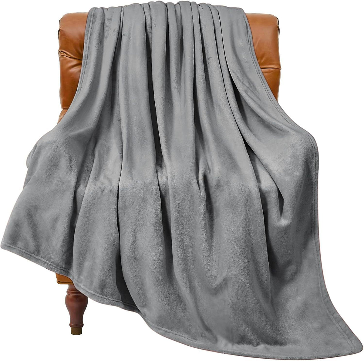 Grey Ultra-Soft Coral Fleece Blanket – Lightweight Summer Throw for Office Naps, Air Conditioning, and Cozy Home Use(200*230cm)