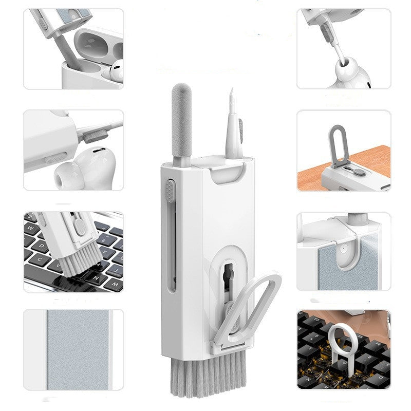 Blue Q8 8-in-1 Multi-Function Cleaning Kit – Compact Keyboard, Phone, and Earphone Cleaner with Built-In Tools (No Cleaning Liquid Included)