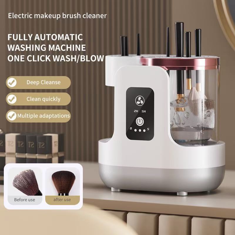 Automatic Electric Makeup Brush Cleaner with UV Sterilization & Fast Drying – Rechargeable, One-Touch Cleaning for Home & Travel