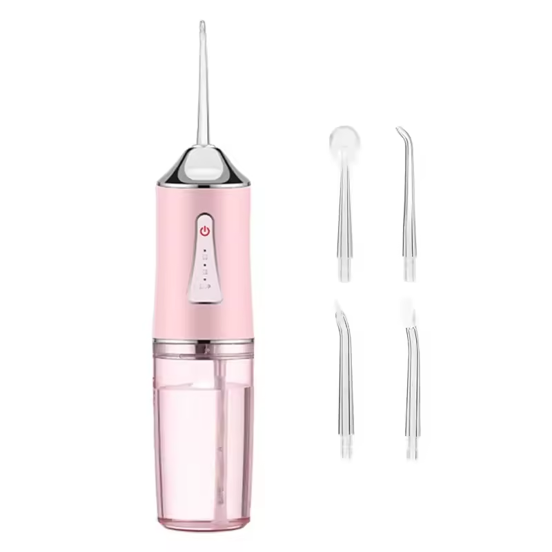 Pink Portable Water Flosser Oral Irrigator with 230ml Tank and 3 Modes Rechargeable IPX7 Waterproof Teeth Cleaner for Australian Home and Travel Use
