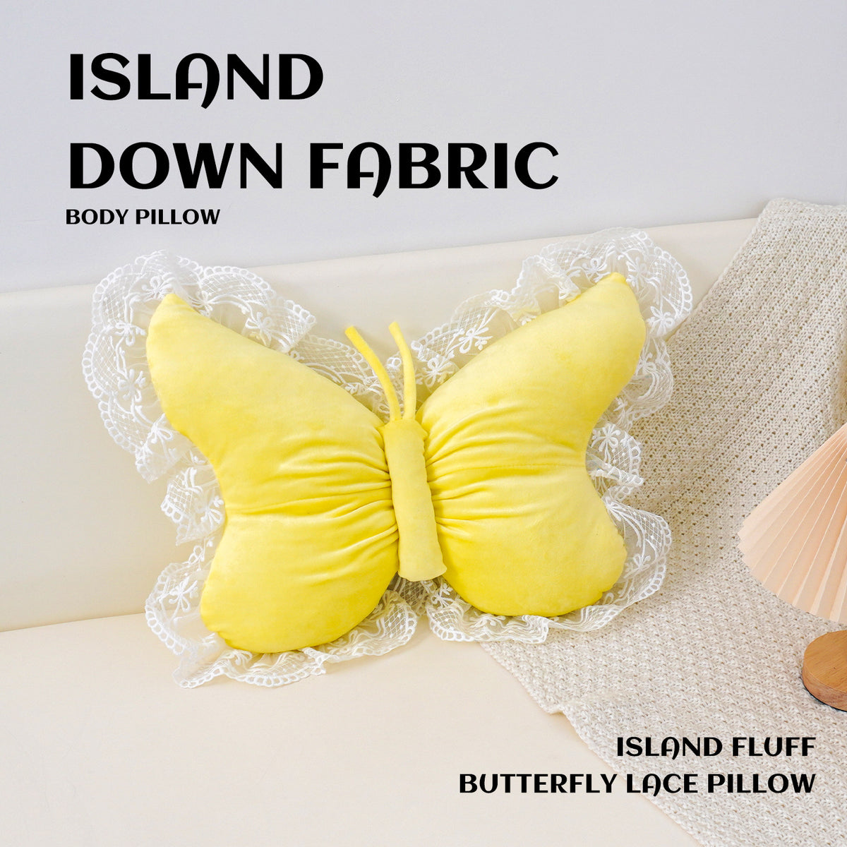 Blue Elegant Butterfly Lace Throw Pillow 60x45cm Soft Decorative Cushion for Sofa Bedroom Office and Car Comfort Backrest Accessory