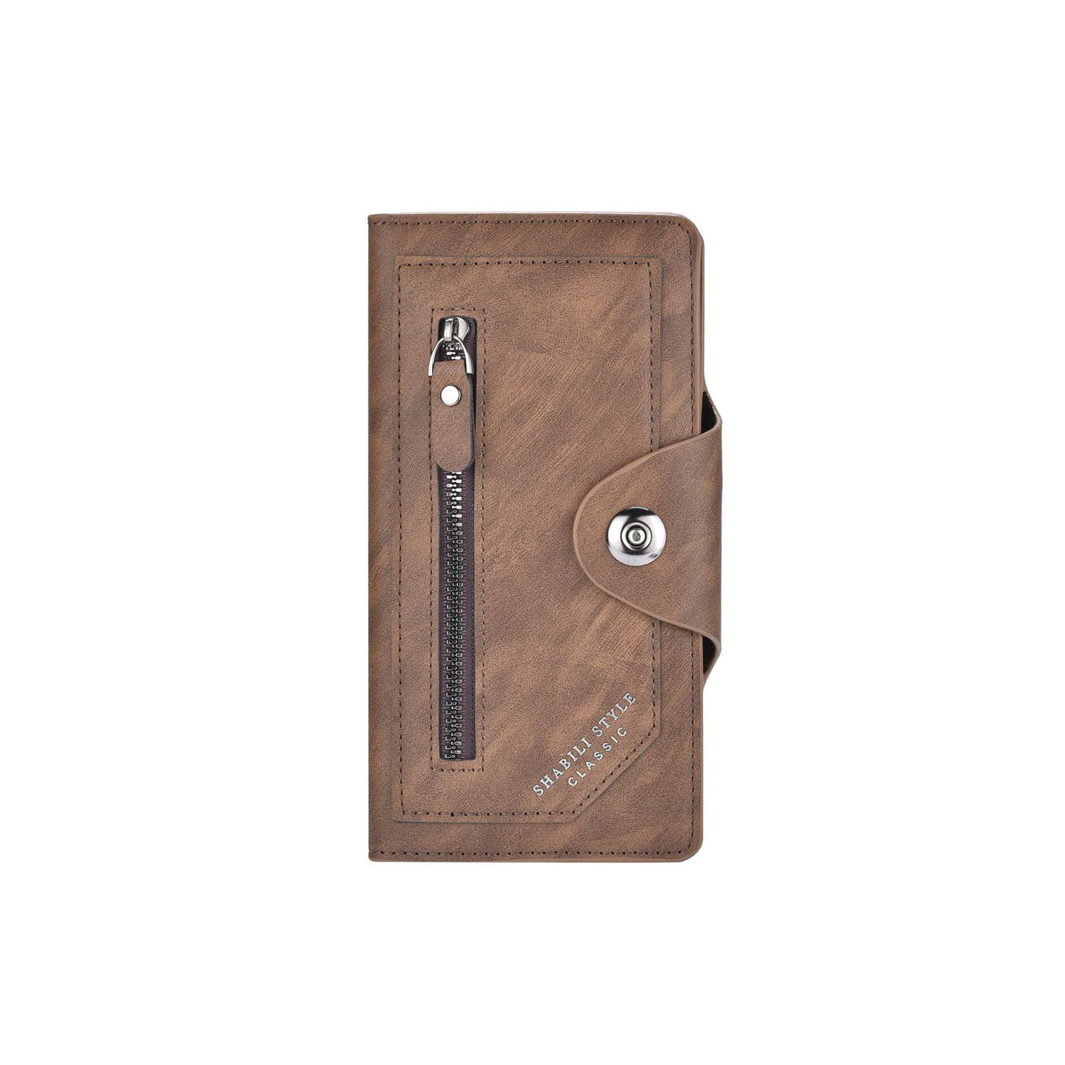 Dark coffee Vintage Men's Long Wallet Slim PU Leather Clutch with Multi Card Slots and External Zipper Pocket, Large Capacity Fashion Purse for Daily Use