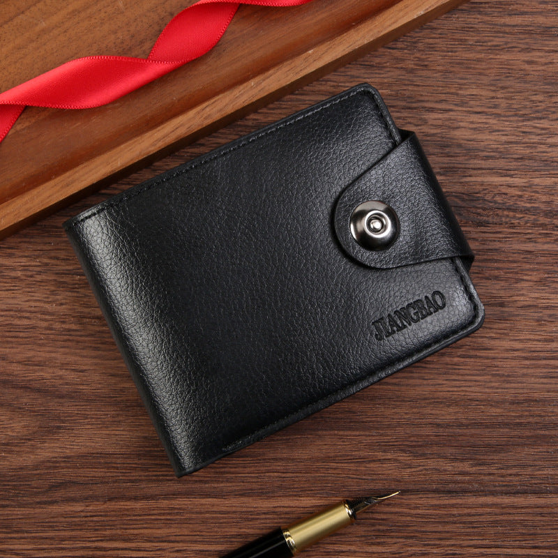Black Men's PU Leather Wallet with Magnetic Clasp and Zipper Pocket for Cards Cash and Coins Ideal for Daily Use in Australia