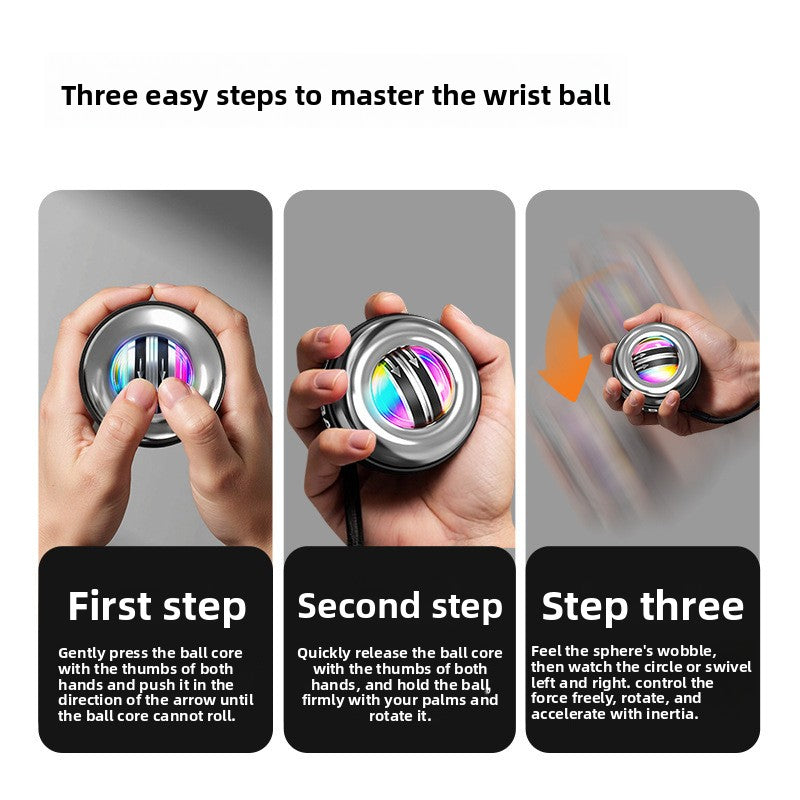Black LED Gyro Ball Wrist Power Trainer with Digital Counter and Auto-Start Zinc Alloy Core for Grip Strength and Stress Relief in Australian Homes