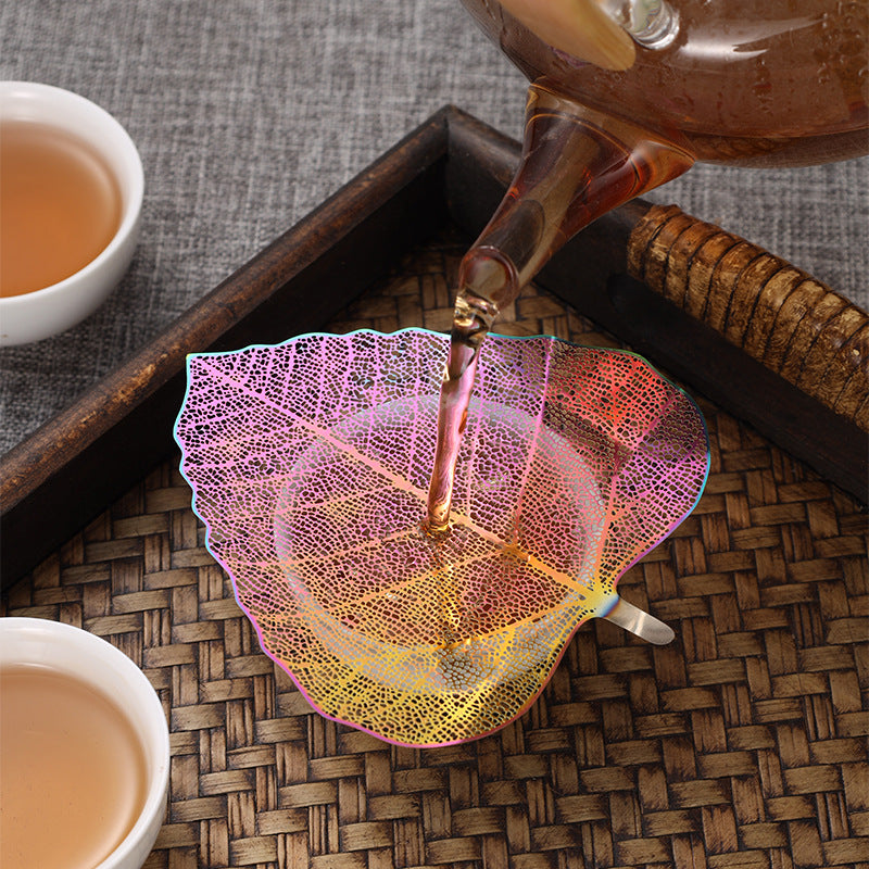 5-PCS Rose gold 304 Stainless Steel Bodhi Leaf Tea Strainer Creative Fine Mesh Tea Filter Infuser for Loose Leaf Tea Australian Home Tea Set Accessory