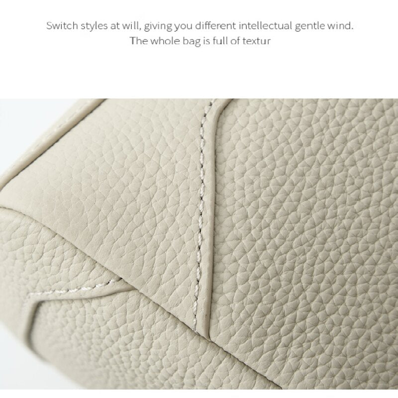 Green Women Genuine First Layer Cowhide Boston Bag Fashionable Handheld Crossbody Shoulder Bag with 115cm Adjustable Strap