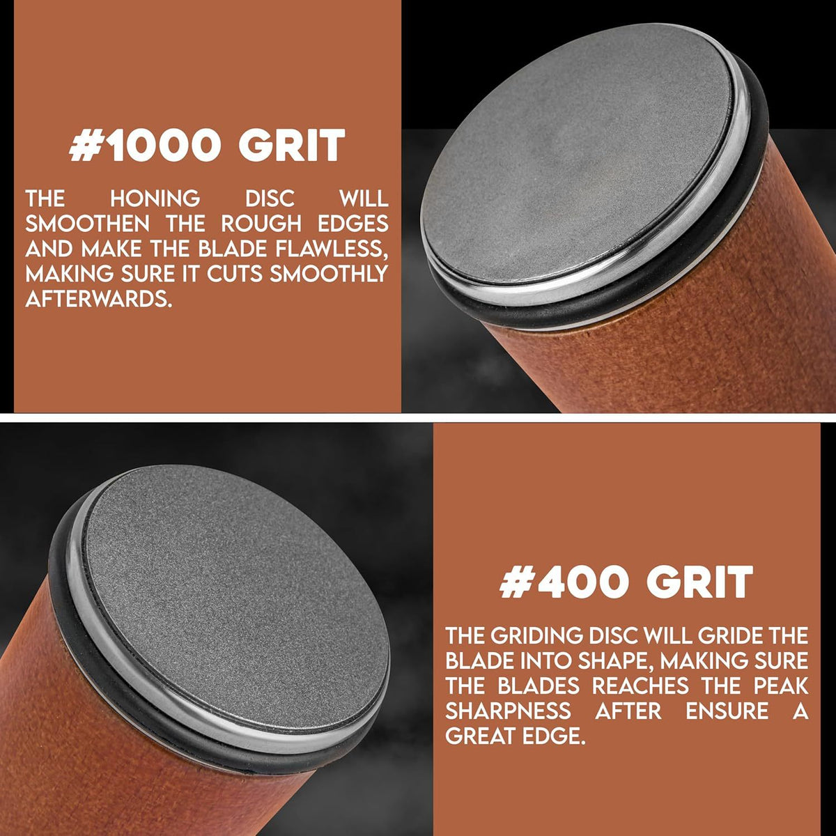 Brown Rolling Knife Sharpener Set with Diamond Discs and Magnetic Base 15 and 20 Degree Angles for Precision Kitchen Knife Maintenance in Australian Homes