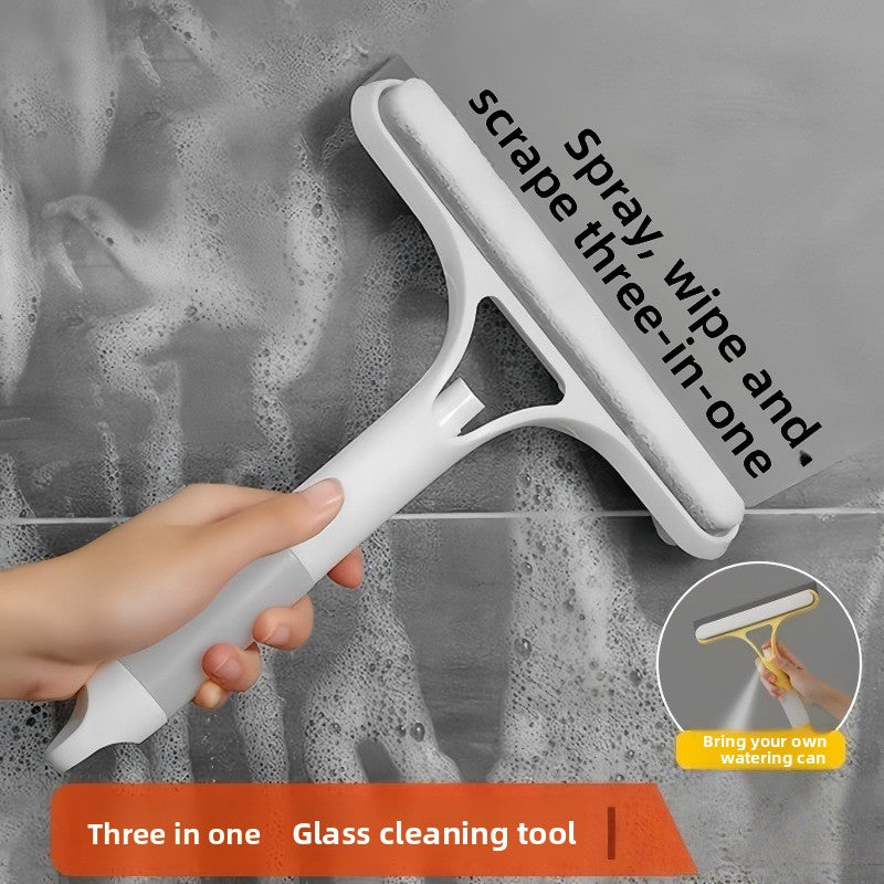 2-PCS Yellow 3-in-1 Window Squeegee with Built-in Spray Bottle and TPR Scraper for Glass and Car Windshields Professional Multi-Purpose Local Cleaning Solution