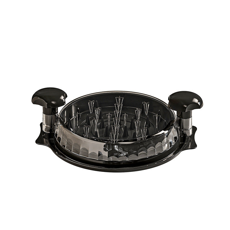 Black Manual Meat Shredder with Transparent Lid and 360 Degree Rotation for Kitchen Quick Meal Prep Professional Culinary Solution for Modern Households