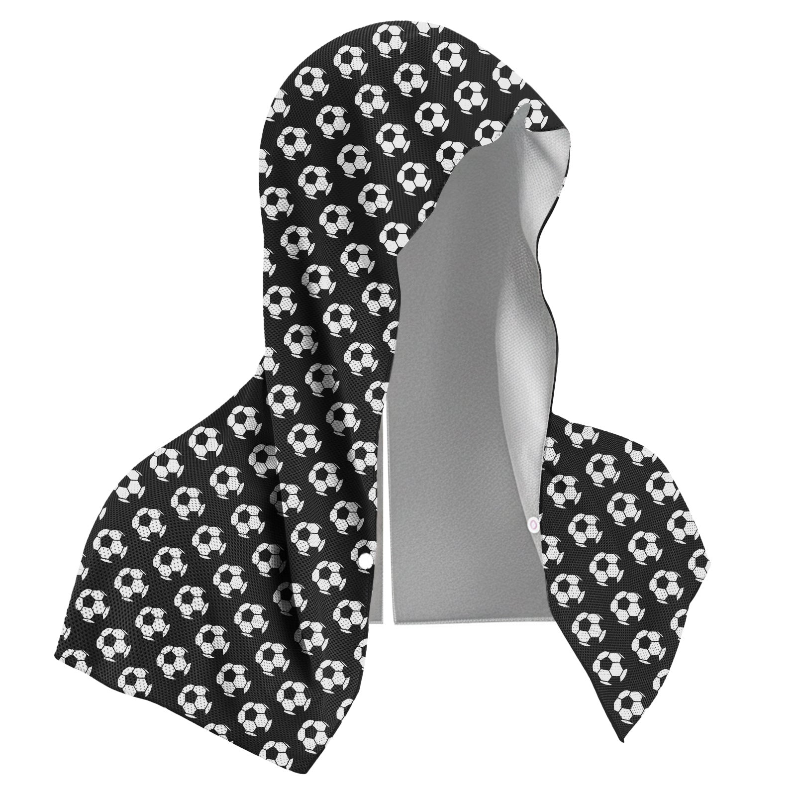 Black football Instant Cooling Hooded Towel U-Shaped Sun Protection Quick Dry Scarf with Carabiner Pouch for Local Outdoor Sports and Gym Workouts