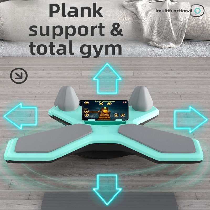 Black Multi-functional Balance Board with Timer for Core Training and Fitness Entertainment, Home Workout Equipment for Abdominal Strength and Overall Conditioning