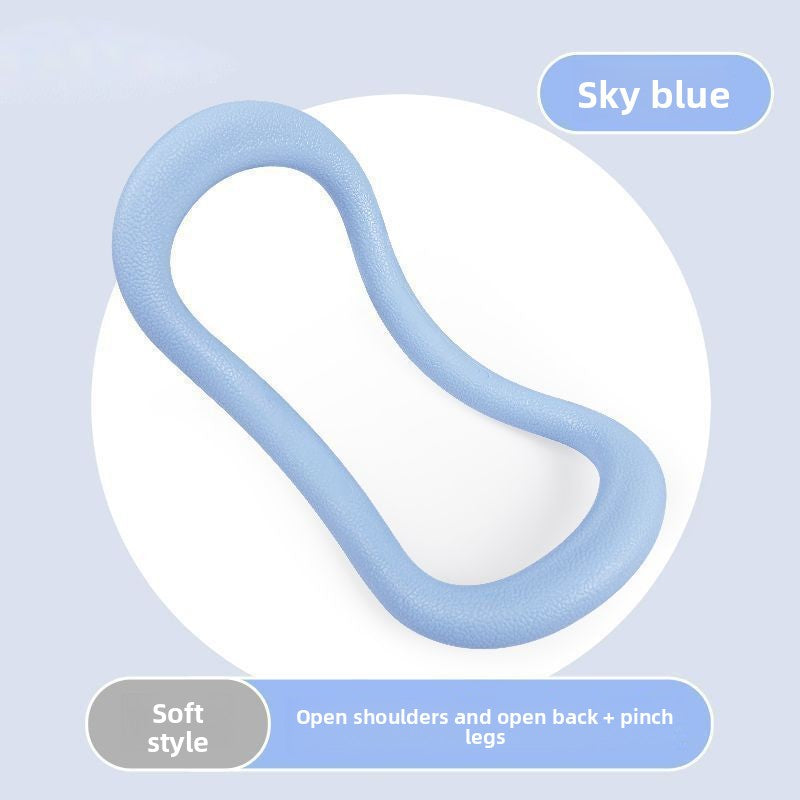 2-PCS Blue Multifunctional Yoga Ring Pilates Circle with Soft TPE Double Arc Design for Calf Relaxation and Posture Correction Ideal for Local Home Gym Fitness
