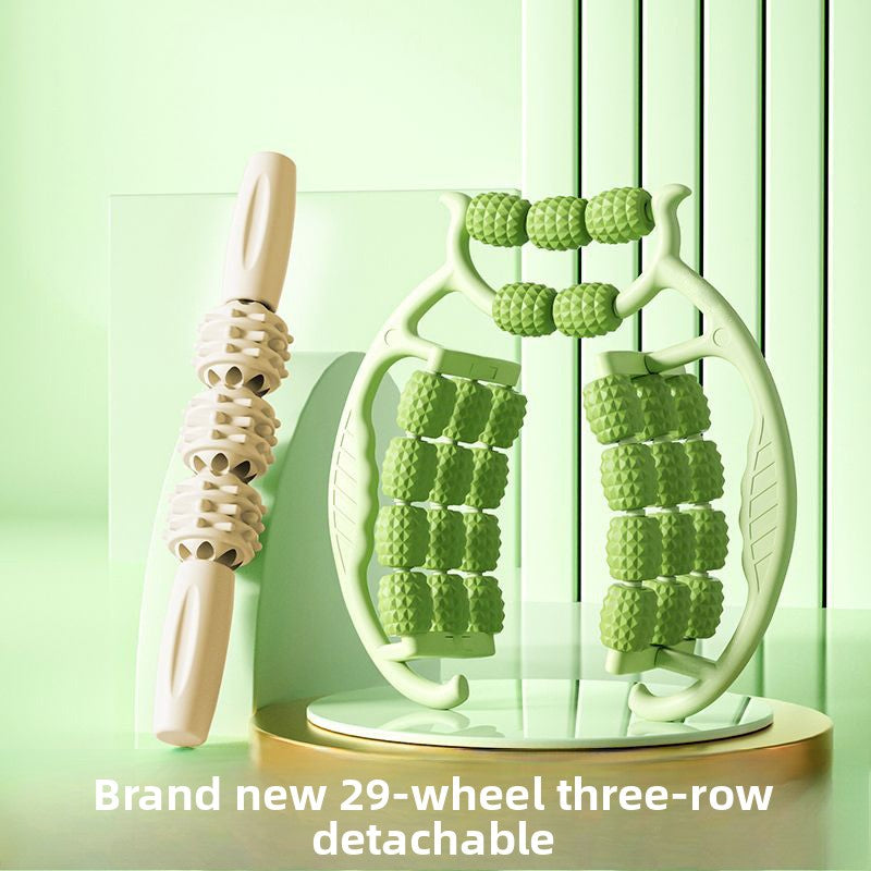 Green 360-Degree Wrap Around Leg Roller Massager with 29 Acupressure Points for Muscle Recovery and Body Shaping Essential Tool for Local Home Workouts