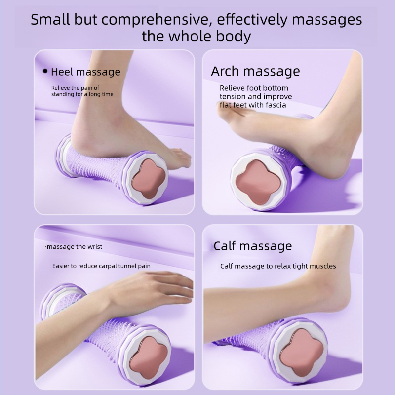 Purple Foot Massage Roller for Arch Support and Plantar Fasciitis Relief Durable Fascia Massage Tool with 500 Pressure Points for Local Home Office Wellness