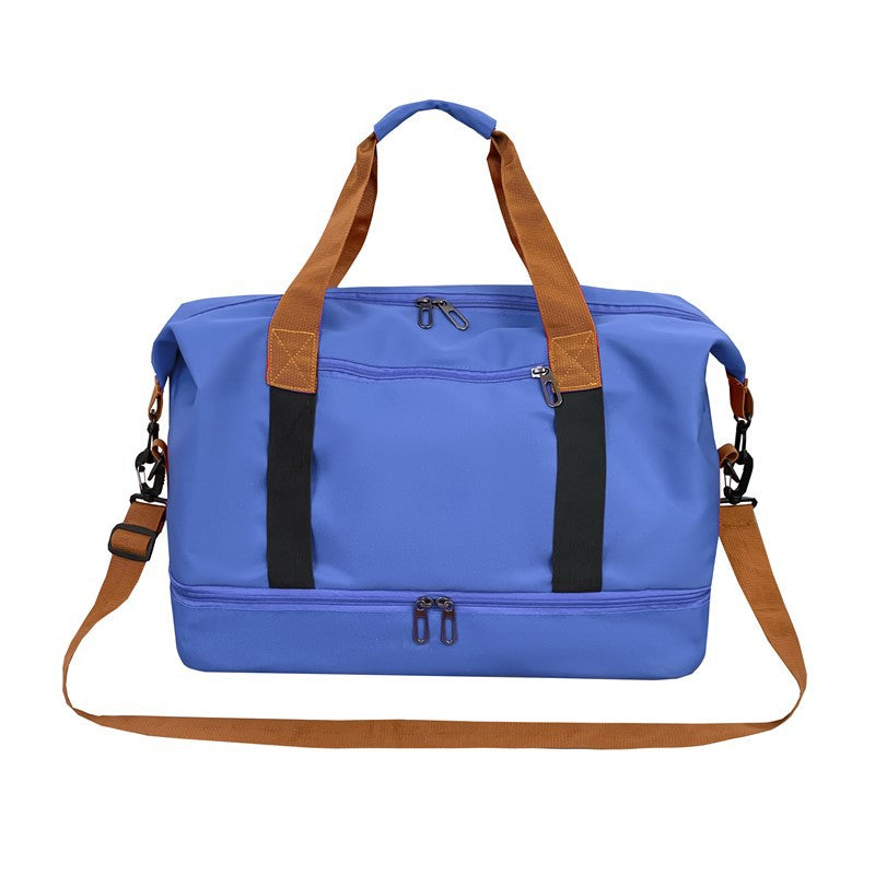 Royal blue Large Capacity Travel Duffel Bag for Women with Yoga Mat Holder and Shoe Compartment Water Resistant Weekend Bag Ideal for Local Gym and Travel Use