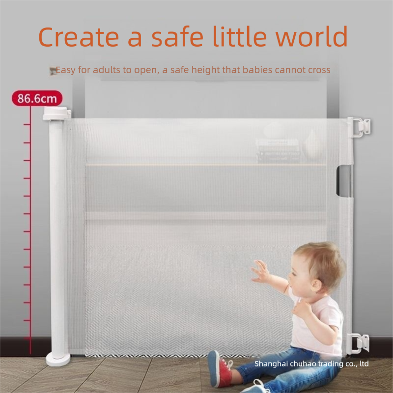 Grey Retractable Baby Safety Gate and Pet Barrier Extra Wide 300cm for Stairs and Doorways No Drill Mesh In-Home Protection Solution for Local Families