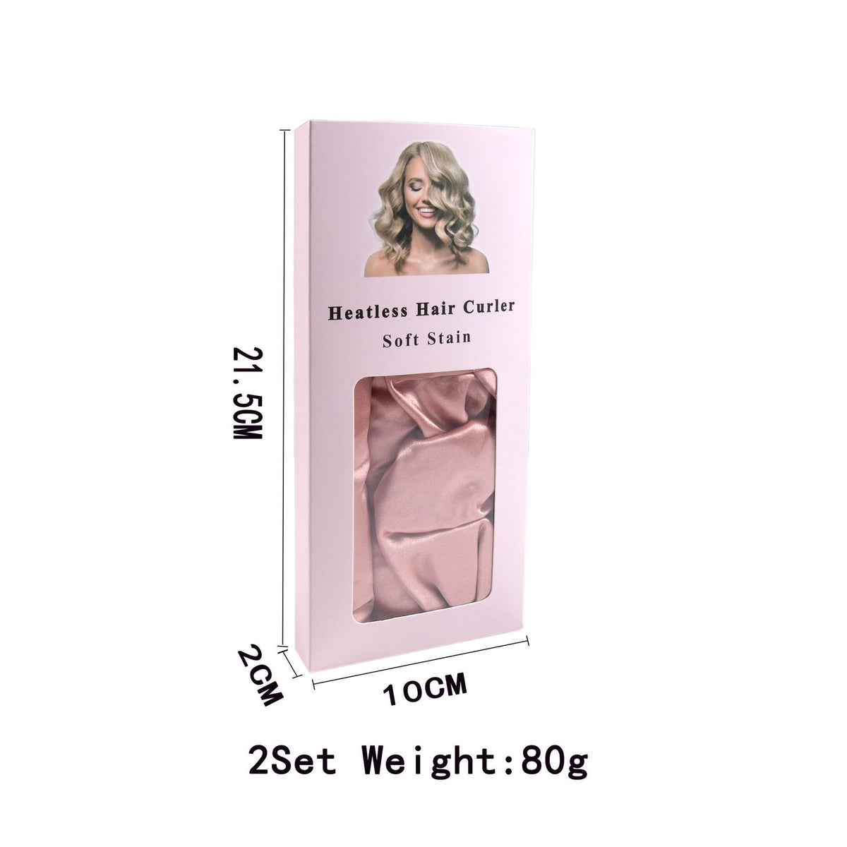 Pink Heatless Hair Curler Set with Satin Ribbon and Sleep Caps for Overnight Big Waves Easy Damage-Free Styling Solution for Local Women Professional Kit