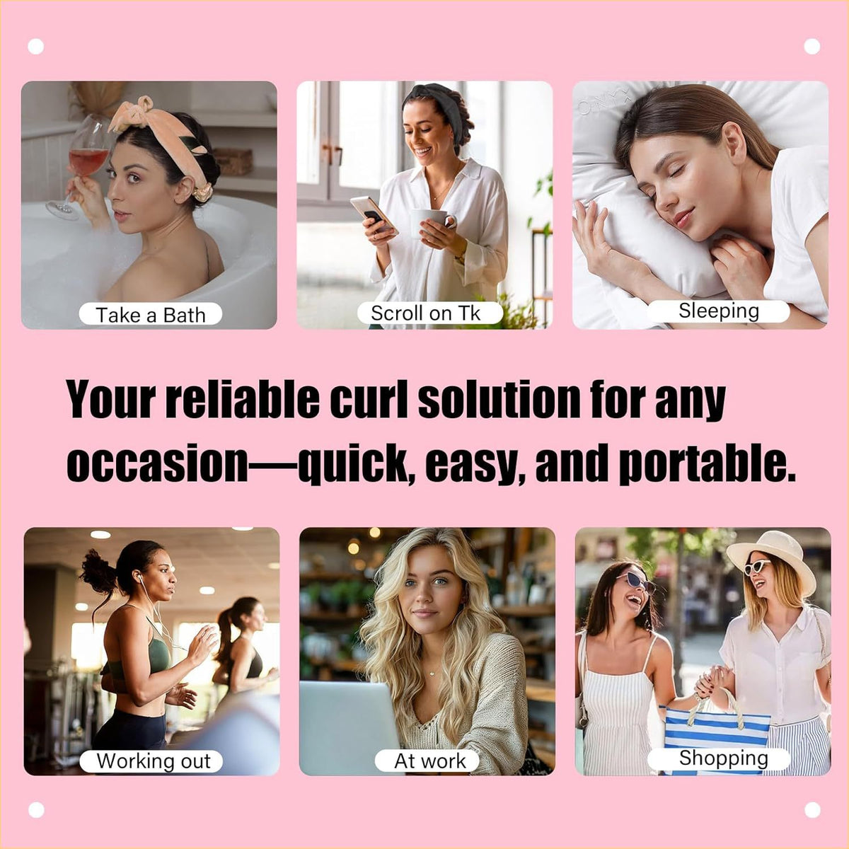 Black Heatless Hair Curler Set with Bowtie Ribbon for Natural Big Waves Damage-Free Overnight Hair Styling Essential for Your Local Modern Lifestyle