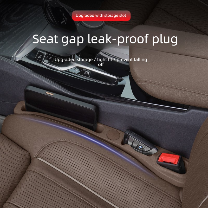 Red Car Seat Gap Filler Strip with Integrated Storage Slot Universal Interior Organizer for Mobile Phones and Keys Safety Solution for Local Drivers