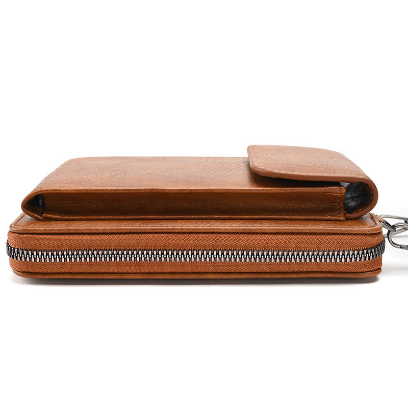 Brown Women's PU Leather Crossbody Phone Bag with Adjustable Shoulder Strap and Large Capacity Wallet for Daily Travel Stylish and Organized Local Fashion Fit