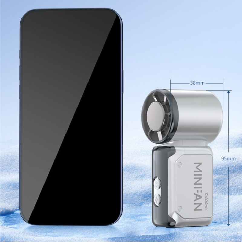 Black Portable Mini Handheld Fan with 199-Speed Settings and Brushless Motor for Outdoor Use High Performance Cooling Solution Local Standard Fit