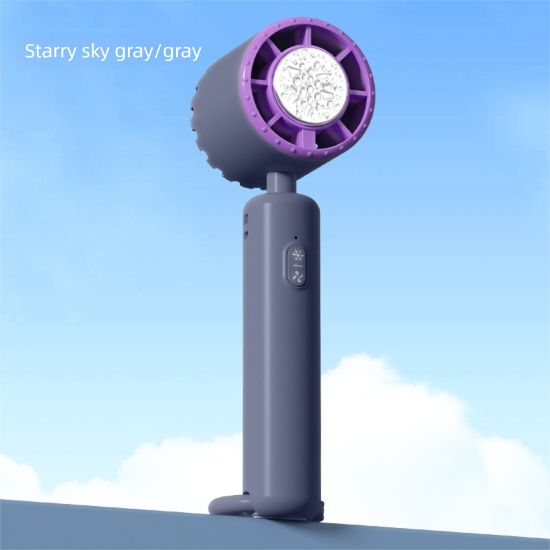 Grey Portable Ice Cooling Handheld Fan USB Rechargeable 2000mAh Silent Battery Fan for Office and Outdoor Use Personal Cooling Solution for Local Professionals