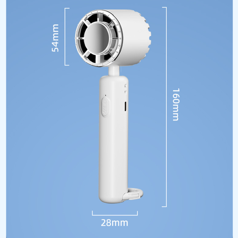 Grey Portable Ice Cooling Handheld Fan USB Rechargeable 2000mAh Silent Battery Fan for Office and Outdoor Use Personal Cooling Solution for Local Professionals