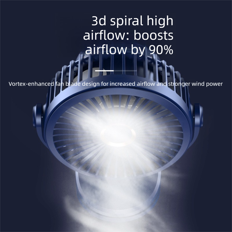 Deep Sea Blue 10000mAh Portable Clip on Fan with 720 Degree Rotation 4 Speeds for Stroller Kitchen Office Desk Quiet Rechargeable Cooling Solution for Local Homes