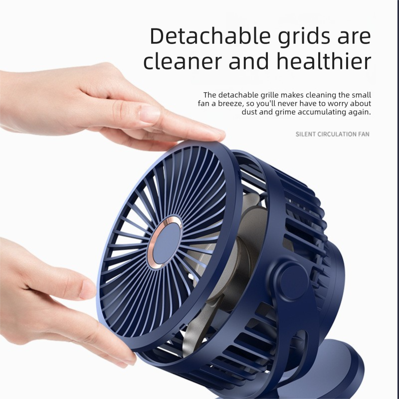 Green 10000mAh Portable Clip on Fan with 720 Degree Rotation 4 Speeds for Stroller Kitchen Office Desk Quiet Rechargeable Cooling Solution for Local Homes