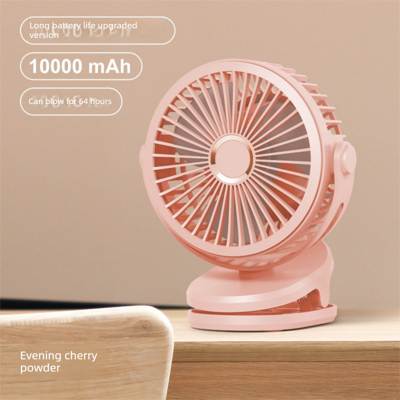 Pink 10000mAh Portable Clip on Fan with 720 Degree Rotation 4 Speeds for Stroller Kitchen Office Desk Quiet Rechargeable Cooling Solution for Local Homes