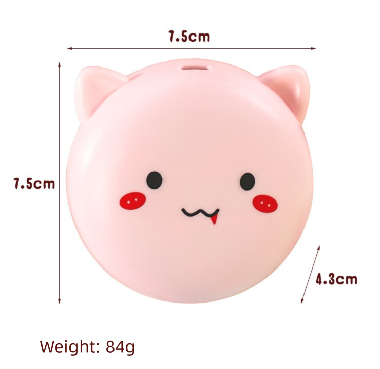 Blue 3-in-1 Mini Portable Fan with Makeup Mirror and LED Fill Light USB Rechargeable Pocket Sized Cooling Solution for Students and Local Professionals