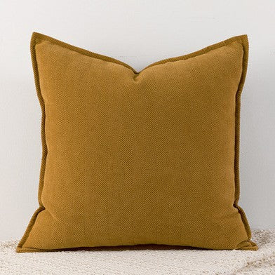 Turmeric Nordic Herringbone Chenille Pillowcases 2 Pack 45x45cm for Sofa and Bed Soft Decorative Cushion Covers No Inserts Included Local Standard Fit Home Styling