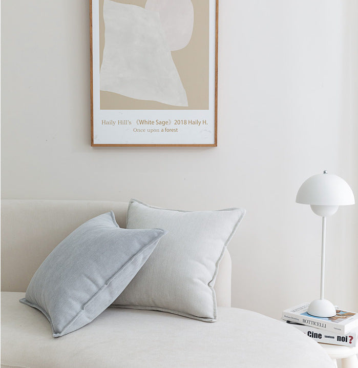 Milk gray Nordic Herringbone Chenille Pillowcases 2 Pack 45x45cm for Sofa and Bed Soft Decorative Cushion Covers No Inserts Included Local Standard Fit Home Styling