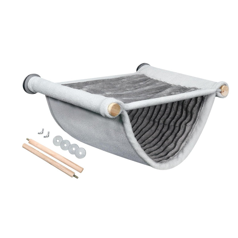 2-Pack Grey Bird Hammock Bed for Parrots, Budgies, and Small Pets – Warm, Soft, Washable Hanging Nest with Easy Installation for Cage or Window Use(Size: L)