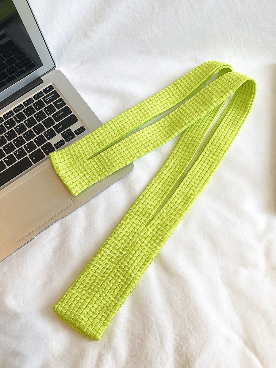 Green grass High-Elastic Knit Long Phone Sling Bag – Adjustable Crossbody Streetwear Accessory for iPhone with Stretchy Ribbed Design