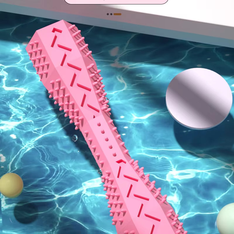 2-Pack Green Hexagonal Pet Chew Toy – Durable Rubber Dog & Cat Teething Stick for Dental Care, Biting Relief and Mental Stimulation