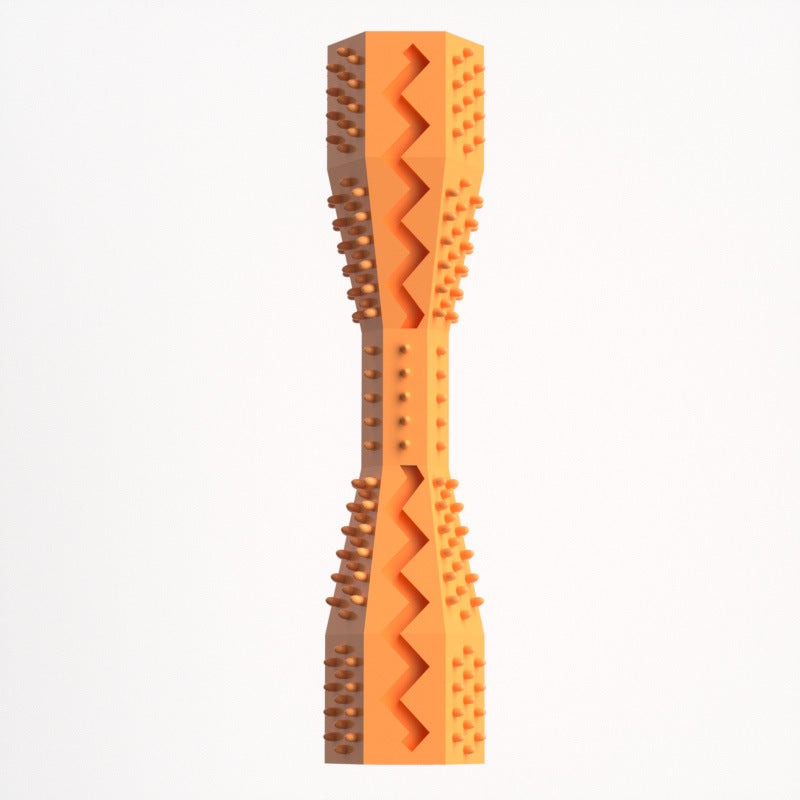 2-Pack Orange Hexagonal Pet Chew Toy – Durable Rubber Dog &amp; Cat Teething Stick for Dental Care, Biting Relief and Mental Stimulation
