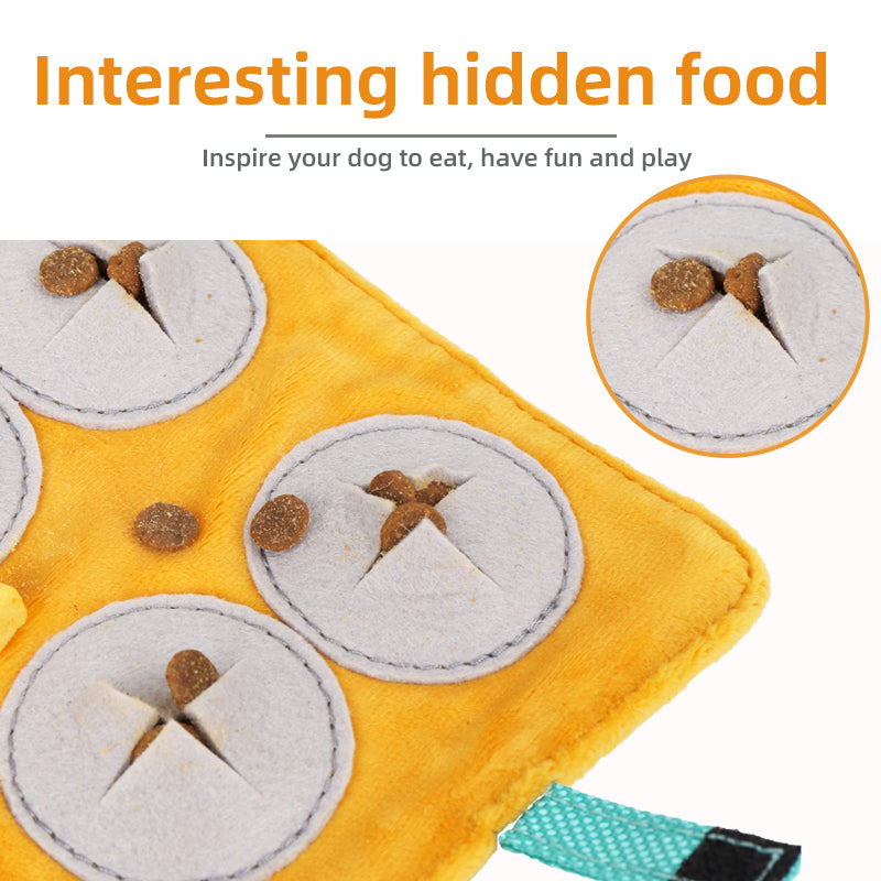 Interactive Dog Toy with Sound & Food Hiding Pockets – Foldable Plush Puzzle for Mental Stimulation, Slow Feeding and Playtime Fun