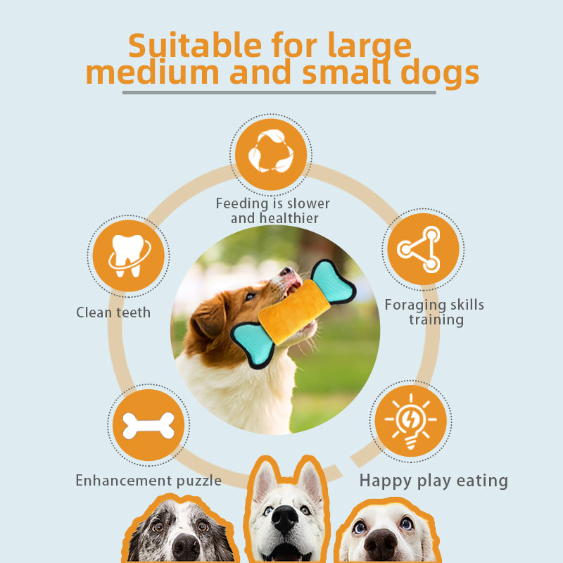 Interactive Dog Toy with Sound & Food Hiding Pockets – Foldable Plush Puzzle for Mental Stimulation, Slow Feeding and Playtime Fun