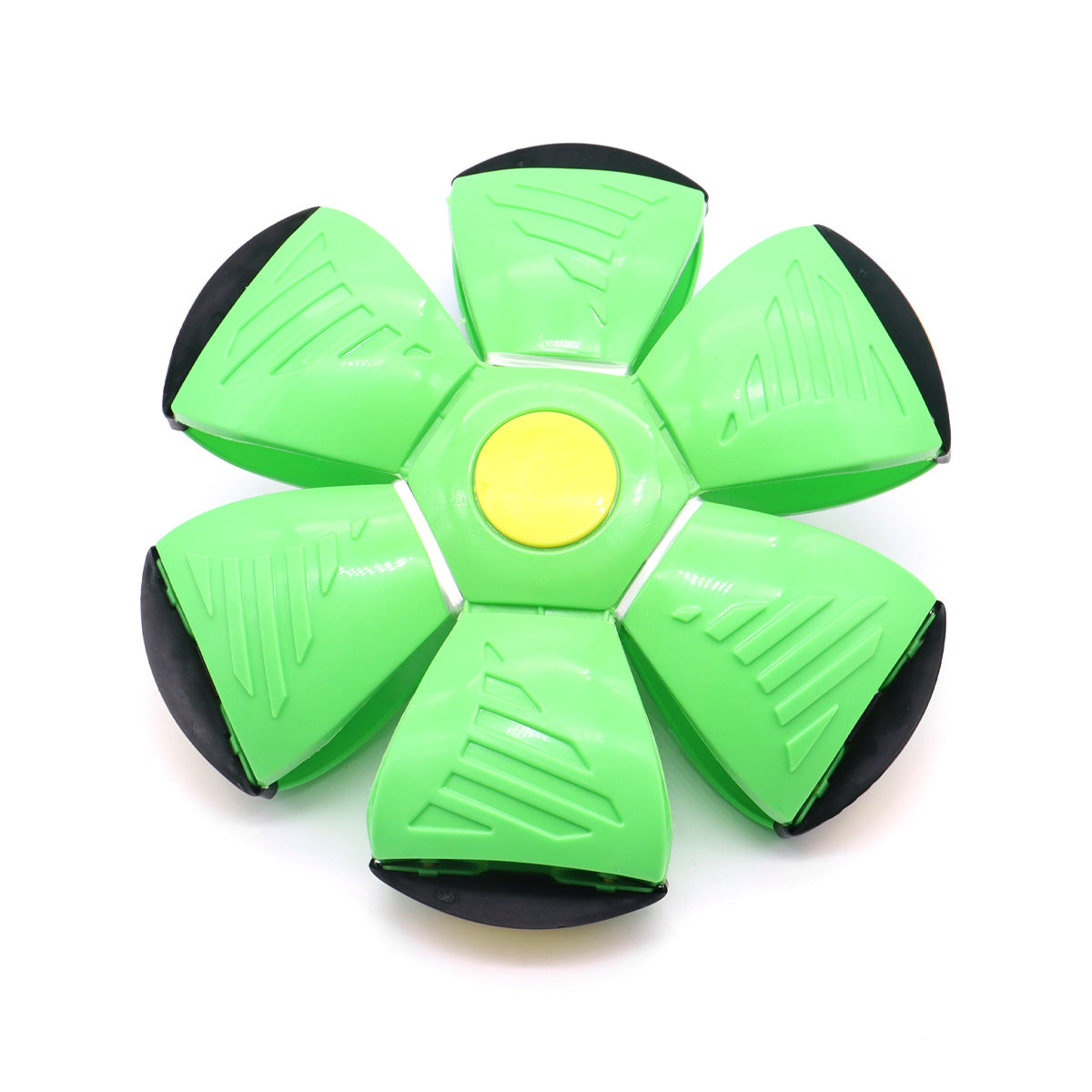 Green Transformable Dog Toy – Dual-Mode Bouncing Ball &amp; Flying Disc for Interactive Play, Durable Chewing, and Mental Stimulation